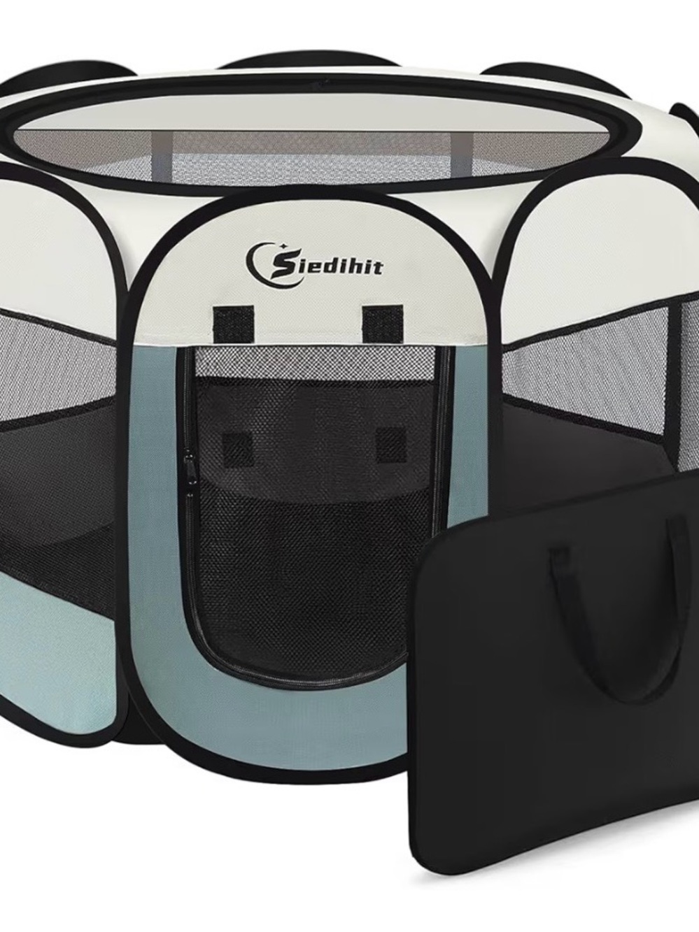 Light Blue Pop-Up Pet Playpen with Carry Case